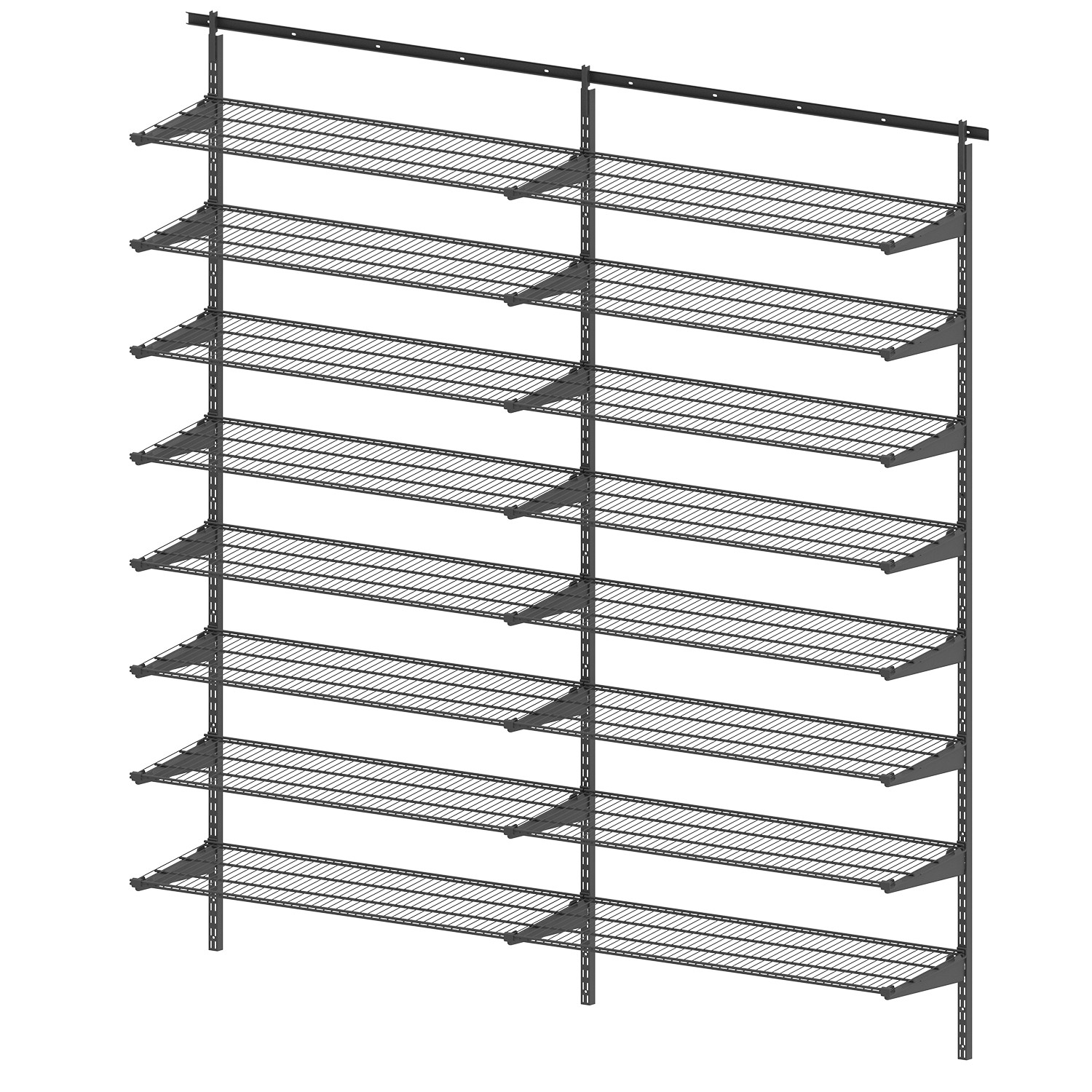 Shelf system | anthracite | width 1800 mm | 16 shelves | LM 840 | Lanka ...