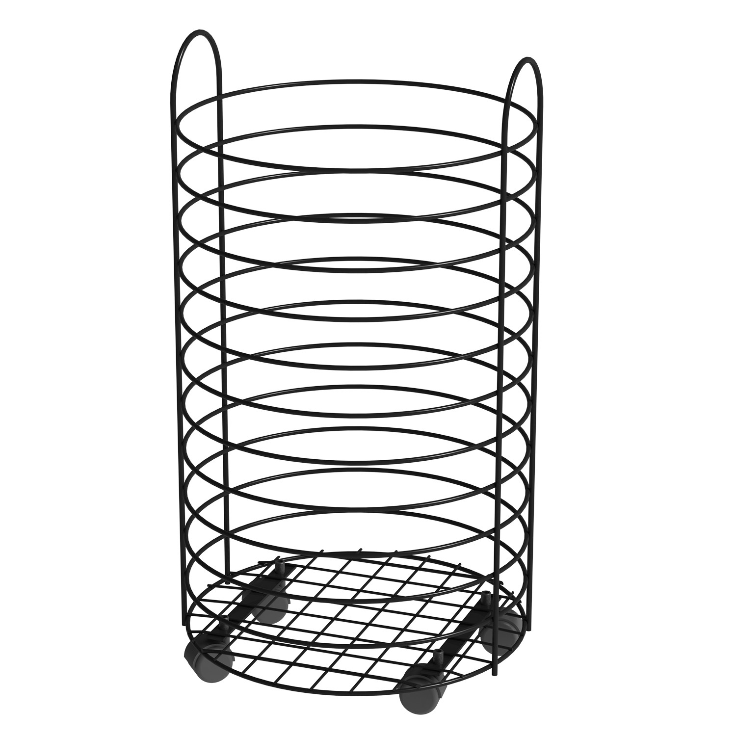 Laundry basket on wheels / black / material steel wire Innovative