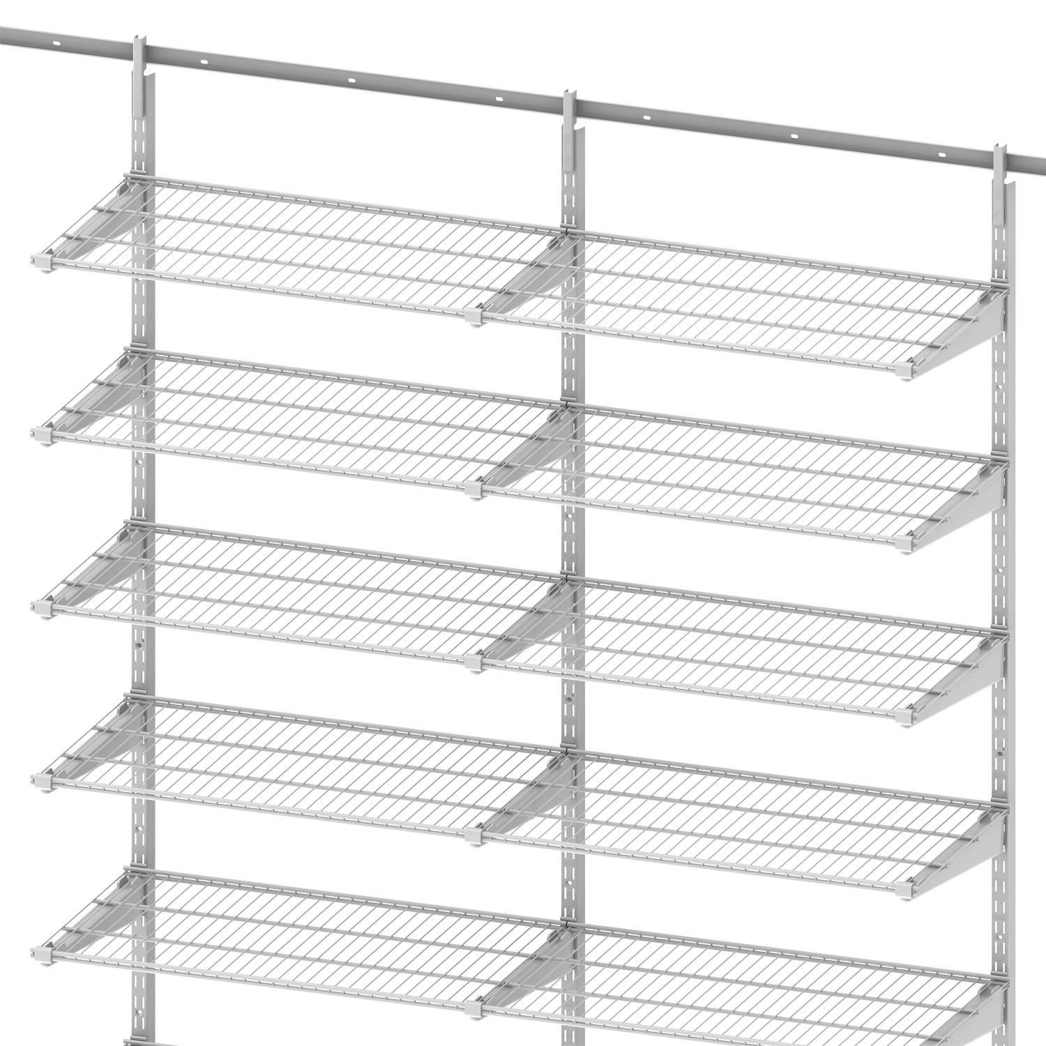 Wall Rail System White Width 1200 Mm 16 Shelves Innovative Storage Solutions For Your Home
