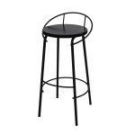 BAR STOOL WITH BACK REST BLACK LM 189