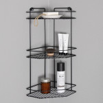 CORNER SHELF 3 LEVELS BLACK LM 594