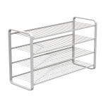 SHOE RACK 4 LEVELS WHITE 870 MM LM 392/2