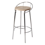 BAR STOOL WITH BACK REST CHROME/BIRCH LM 189
