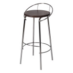 BAR STOOL WITH BACK REST CHROME/CHERRY LM 189