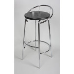 LM 189 BAR STOOL WITH BACK REST CHROME/BLACK