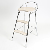 STEP STOOL WITH BACK REST CHROME/TRANSLUCENT WHITE LM 187