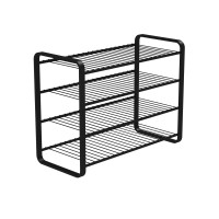SHOE RACK 4 LEVELS BLACK 670 MM LM 391/2
