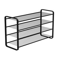 SHOE RACK 4 LEVELS BLACK 870 MM LM 392/2