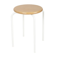 FOOTSTOOL WHITE/BEECH LM 179