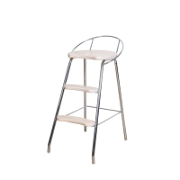 STEP STOOL WITH BACK REST CHROME/TRANSLUCENT WHITE LM 187