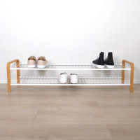 Shoe Rack Wood white/wood length 1070mm LM 393