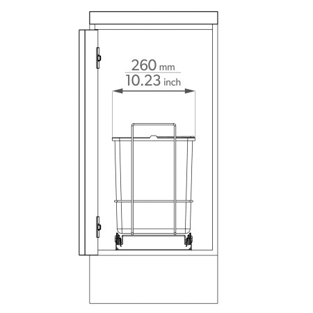 PULL-OUT WASTE SYSTEM WHITE + 2 BINS LM 62/R