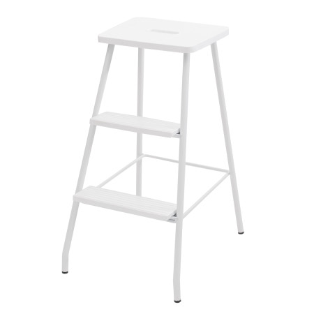 Stool with white frame / white plastic tops