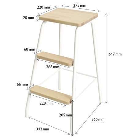 STEP STOOL WHITE/BIRCH LM 184