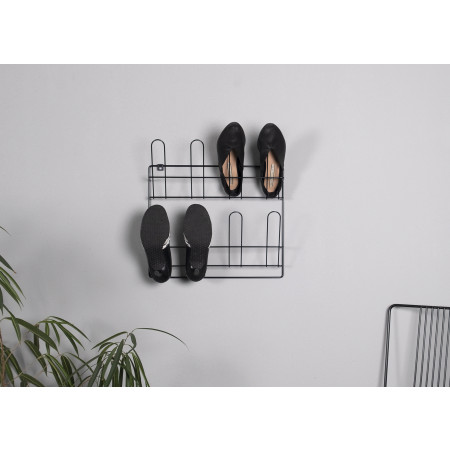 WALL-MOUNTED SHOE RACK BLACK LM 322/2