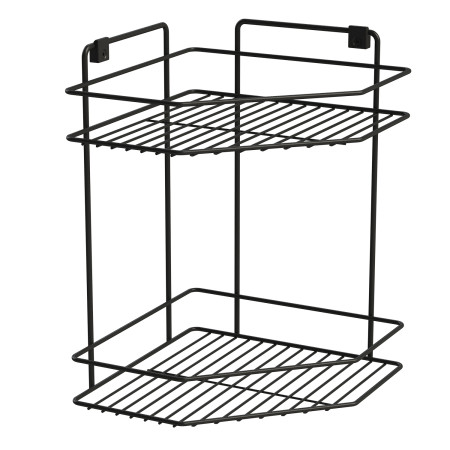 Corner shelf 2 levels | black | LM 593 | Lanka ja Muovi