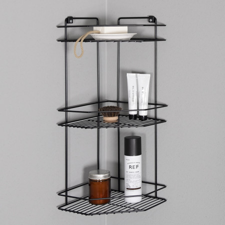 Bathroom storage | corner shelf | black | LM 594 | Lanka ja Muovi