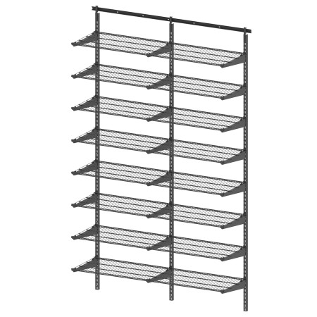 WALL RAIL SYSTEM ANTHRACITE M1200 16 SHELVES LM 840