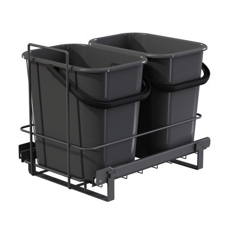 PULL-OUT WASTE SYSTEM ANTHRACITE + 2 BINS LM 65/R