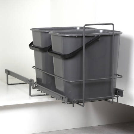 PULL-OUT WASTE SYSTEM ANTHRACITE + 2 BINS LM 65/R