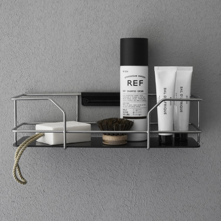 BATHROOM SHELF CHROME/BLACK LM 591