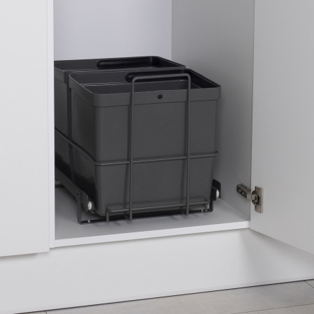 PULL-OUT WASTE SYSTEM ANTHRACITE + 2 BINS LM 79/R
