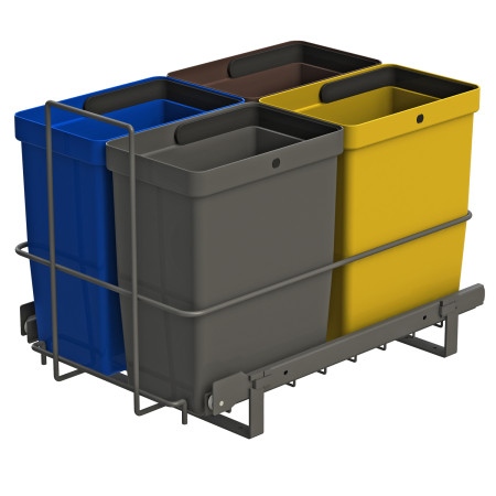 PULL-OUT WASTE SYSTEM ANTHRACITE + 4 BINS LM 79/R