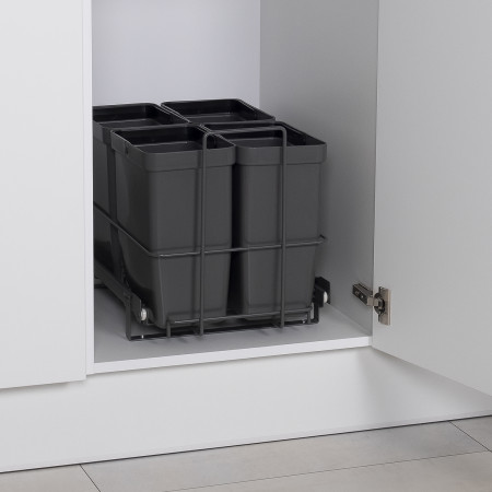 PULL-OUT WASTE SYSTEM ANTHRACITE + 4 BINS LM 79/R