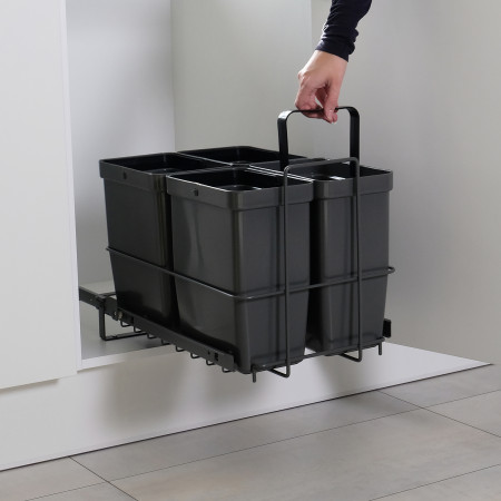 PULL-OUT WASTE SYSTEM ANTHRACITE + 4 BINS LM 79/R