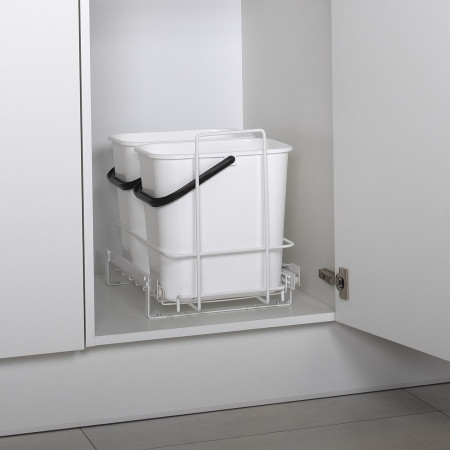 PULL-OUT WASTE SYSTEM WHITE + 2 BINS LM 66/R