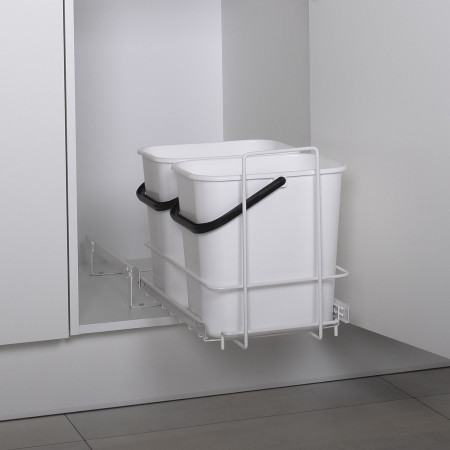 PULL-OUT WASTE SYSTEM WHITE + 2 BINS LM 66/R