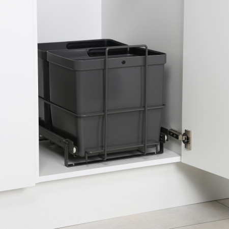 PULL-OUT WASTE SYSTEM ANTHRACITE + 2 BINS LM 64/R