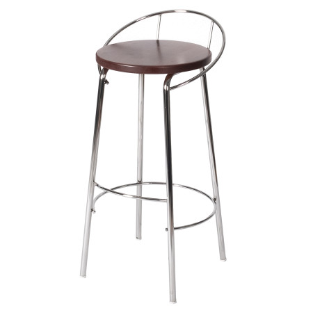 BAR STOOL WITH BACK REST CHROME/PEANUT LM 189