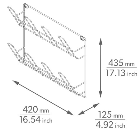 WALL-MOUNTED SHOE RACK BLACK LM 322/2