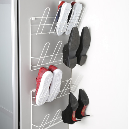 WALL-MOUNTED SHOE RACK WHITE LM 322/2