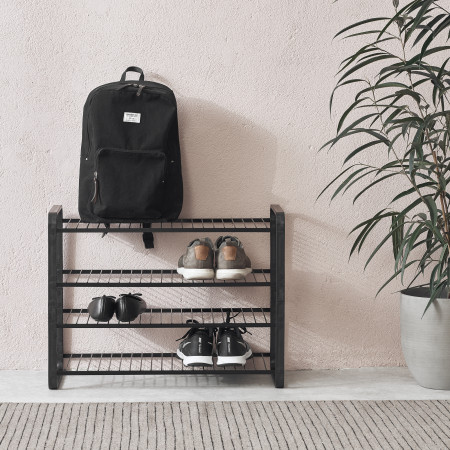 Shoe Rack Wood Black 870 mm LM 392