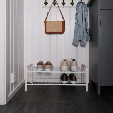Shoe Rack Wood White Length 470mm LM 390