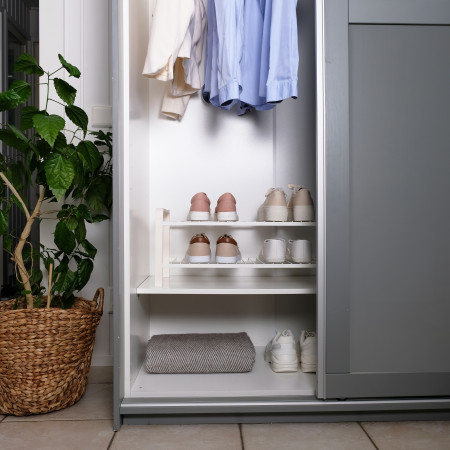 Shoe Rack Wood White Length 470mm LM 390