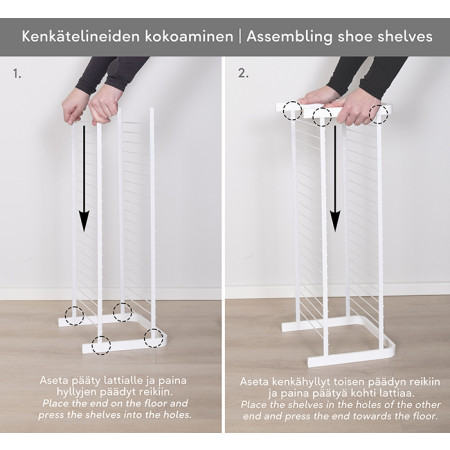 SHOE RACK WOOD SILVER 1070 MM LM 393