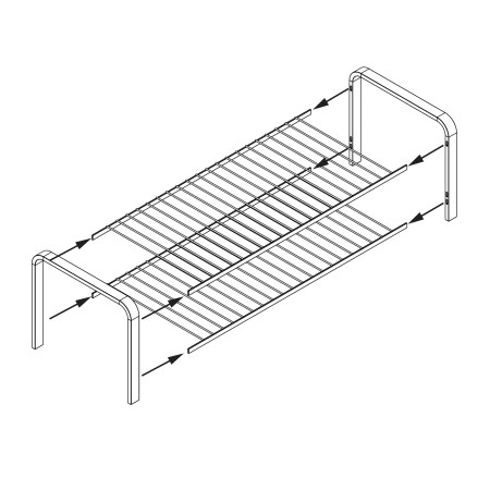 SHOE RACK SILVER WOOD 670 MM LM 391
