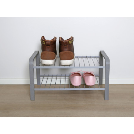 SHOE RACK SILVER WOOD 470 MM LM 390