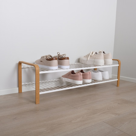 SHOE RACK WOOD WHITE/WOOD 870 MM LM 392