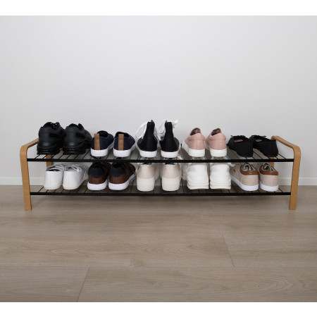 Shoe Rack Wood black/wood 1070 mm LM 393