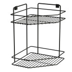 CORNER SHELF 2 LEVELS BLACK LM 593