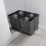 PULL-OUT WASTE SYSTEM ANTHRACITE + 4 BINS LM 79/R