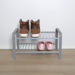 SHOE RACK WOOD SILVER 470 MM LM 390