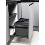 PULL-OUT WASTE SYSTEM ANTHRACITE + 3 BINS LM 70/R