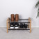 Shoe Rack Wood Black 470mm with Wood-Colored Ends of Wood Composite LM 390