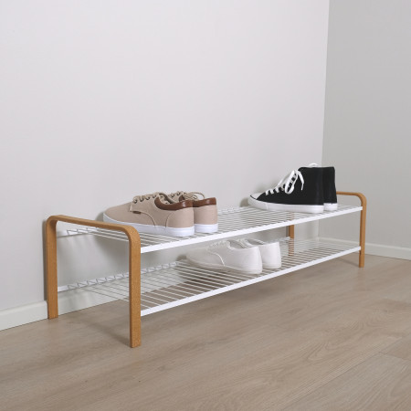 Kenkäteline Wood valkoinen/puu pituus 1070 mm LM 393