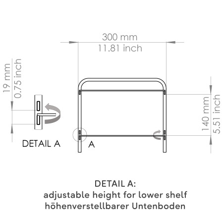 Kenkäteline Wood musta/puu 870 mm LM 392